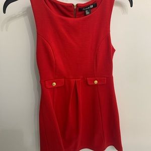 Red sleeveless formal dress